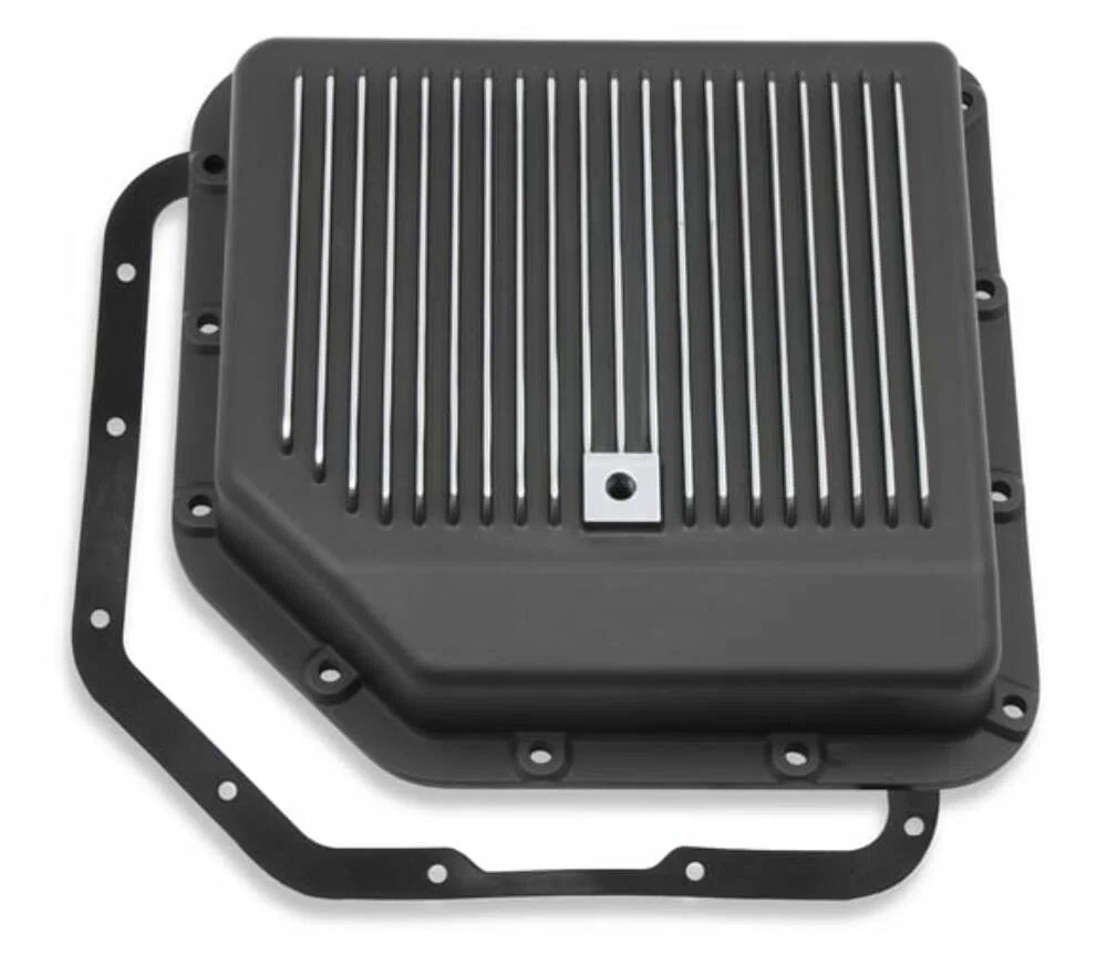 Mr. Gasket Transmission Oil Pan - Black Aluminum - 9795BMRG